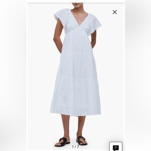 Madewell Women's White Floral Embroidered Maxi Dress Size 0 Boho